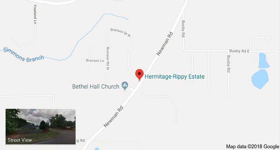 Google Map to Hermitage Rippy Estates.